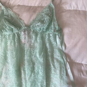 Victoria's Secret Light Green Lace Chemise